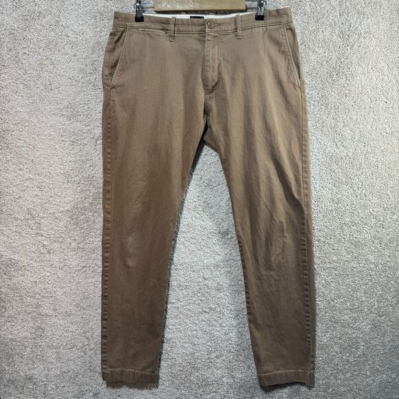 J. Crew 484 Slim-Fit Chino Pants Men's 36x34 Khaki Stretch Twill Tapered Leg - Picture 1 of 12